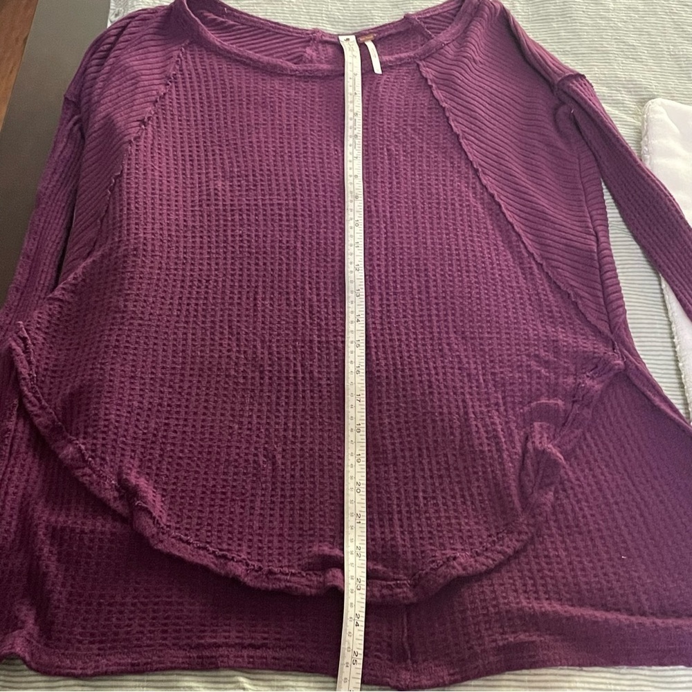 Free People Ventura Thermal Top Shirt Pullover Purple Violet Size XSmall - Picture 9 of 10